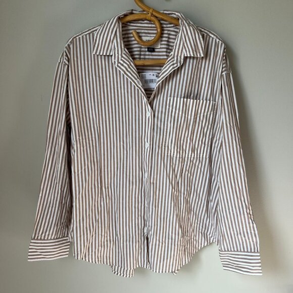 American Eagle Striped Button Down Long Sleeve Women's Small NWT - Picture 1 of 4